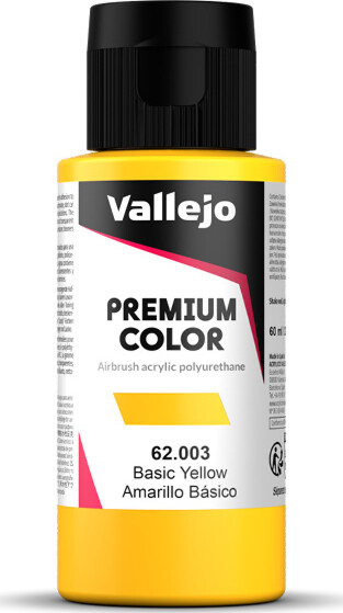 Vallejo - Premium Airbrush Maling - Basic Yellow 60 Ml