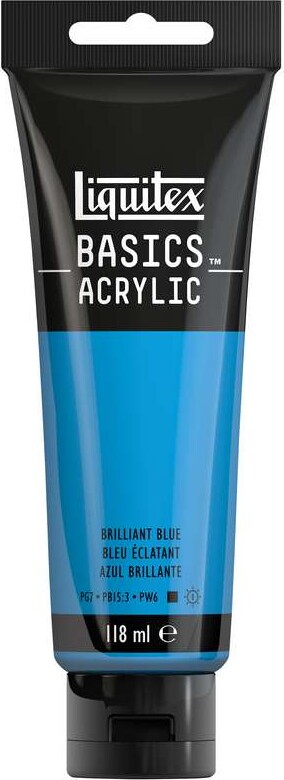 Liquitex - Basics Acrylic - Akrylmaling - Brilliant Blue 118 Ml - 8870065 -