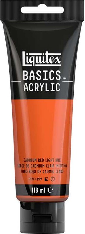 Liquitex - Basics Acrylic - Akrylmaling - Cadmium Rød Lys 118 Ml