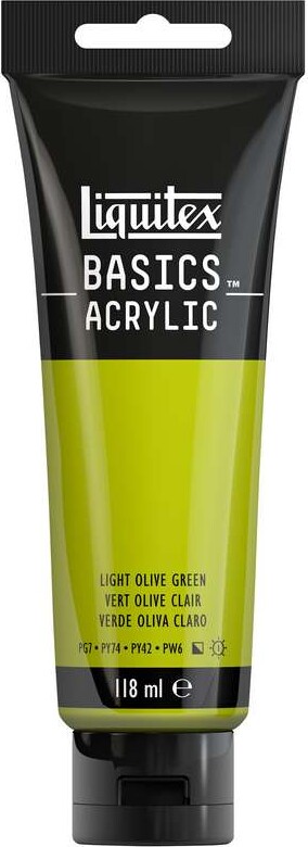 Liquitex - Basics Acrylic - Akrylmaling - Light Olive Green 118 Ml