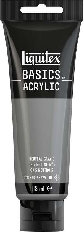 Liquitex - Basics Acrylic - Akrylmaling - Neutral Grå Value 5 - Mixing Grå 118 Ml