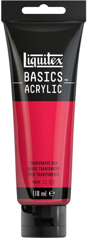 Liquitex - Basics Acrylic - Akrylmaling - Transparent Rød 118 Ml