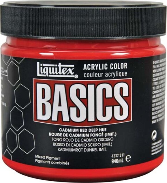 Liquitex - Basics Akrylmaling - Cadmium Red Deep Hue 946 Ml