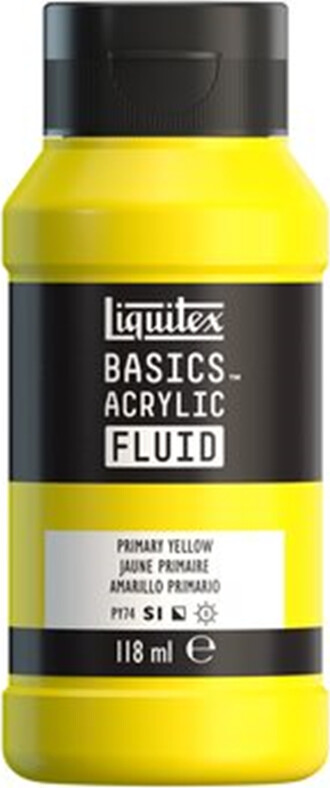 Billede af Liquitex - Basics Fluid Akrylmaling - Primary Yellow 118 Ml