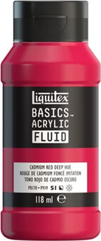 Se Liquitex - Basics Fluid Akrylmaling - Cadmium Red Deep Hue 118 Ml hos Gucca.dk