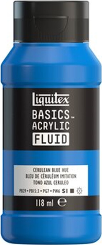 Billede af Liquitex - Basics Fluid Akrylmaling - Cerulean Blue Hue 118 Ml