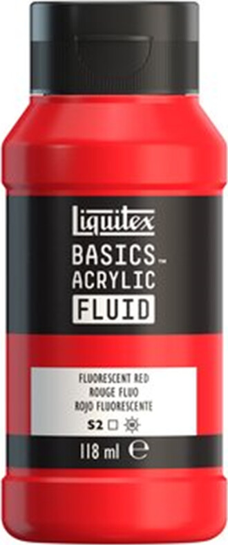 Se Liquitex - Basics Fluid Akrylmaling - Fluorescent Red 118 Ml hos Gucca.dk