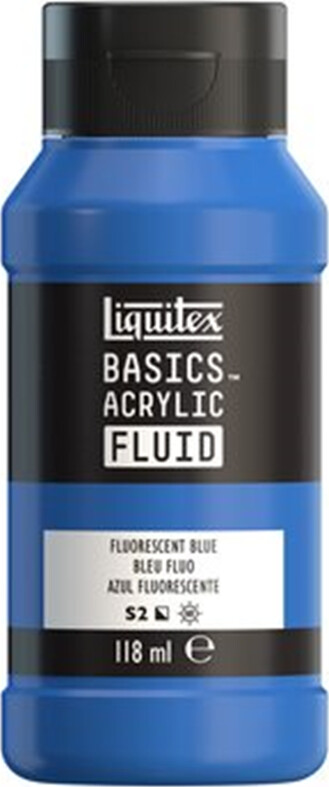 Se Liquitex - Basics Fluid Akrylmaling - Fluorescent Blue 118 Ml hos Gucca.dk