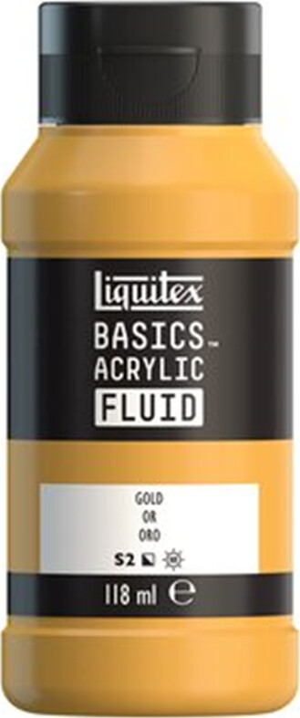 Billede af Liquitex - Basics Fluid Akrylmaling - Gold 118 Ml