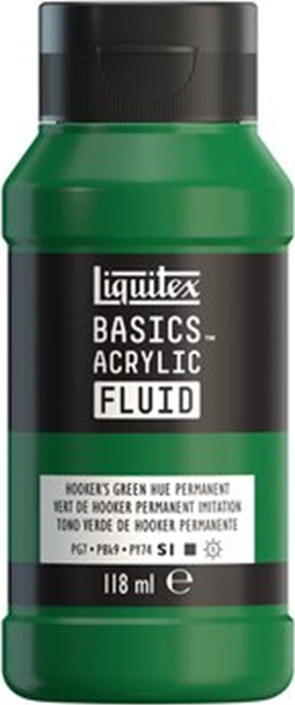 Liquitex - Basics Fluid Akrylmaling - Hookers Green Hue Permanent 118 Ml