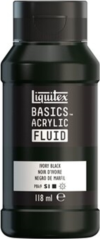 Billede af Liquitex - Basics Fluid Akrylmaling - Ivory Black 118 Ml