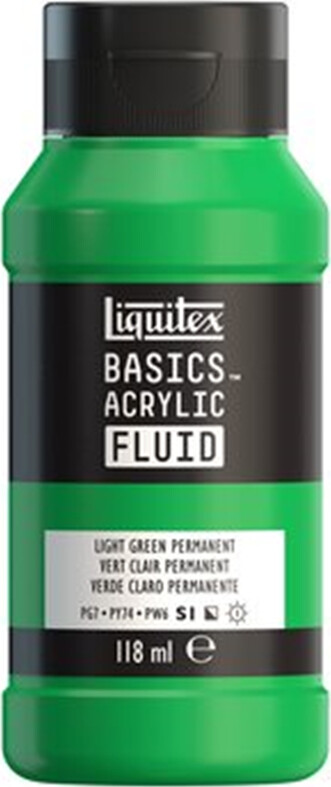 Liquitex - Basics Fluid Akrylmaling - Light Green Permanent 118 Ml