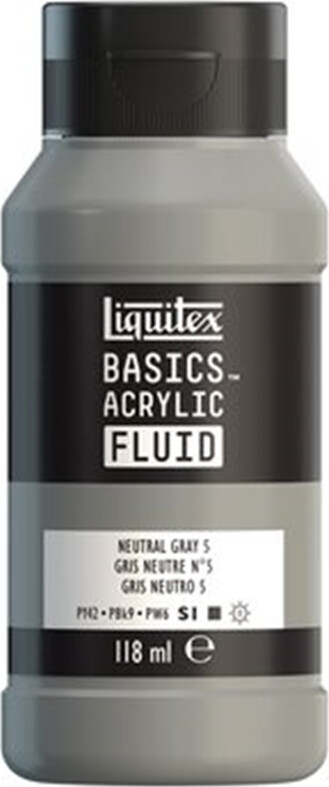 Billede af Liquitex - Basics Fluid Akrylmaling - Neutral Grey 5 118 Ml