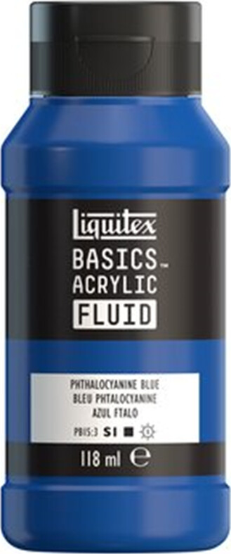 Liquitex - Basics Fluid Akrylmaling - Phthalocyanine Blue 118 Ml
