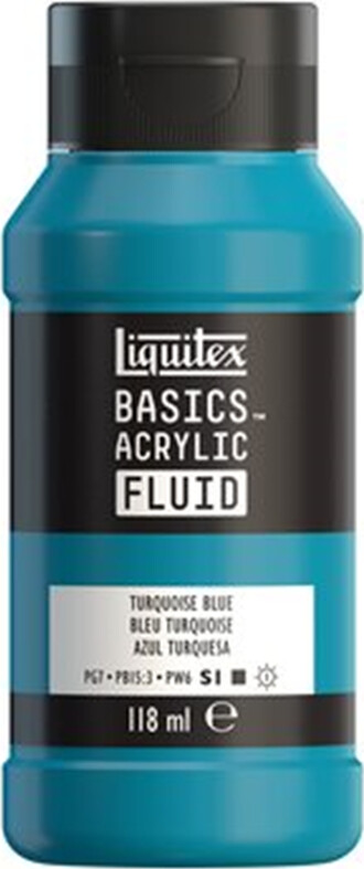 Se Liquitex - Basics Fluid Akrylmaling - Turquoise Blue 118 Ml hos Gucca.dk