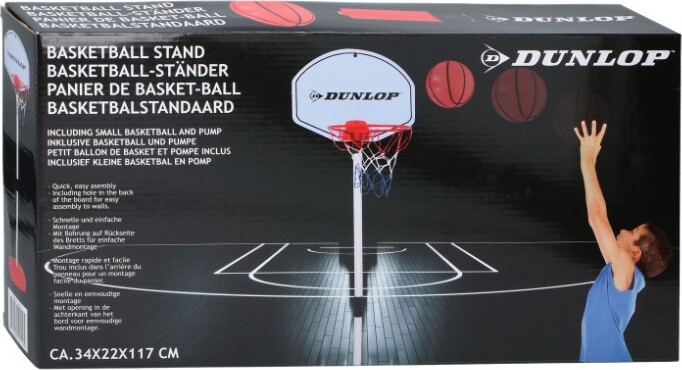 Se Dunlop - Basketball Stander - Indendørs - Inkl. Bold - 117 Cm hos Gucca.dk