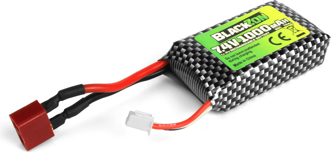 Se Battery Pack (lipo 7.4v, 1000mah), W/t-plug - 540223 - Blackzon hos Gucca.dk
