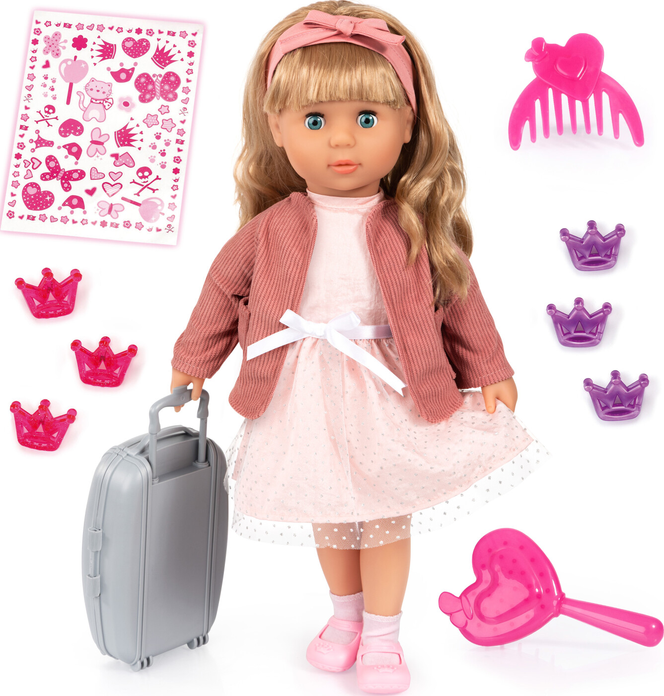 Charlene Funktionsdukke med Kys & Grinelyde ? Pink Prinsesse 46 cm