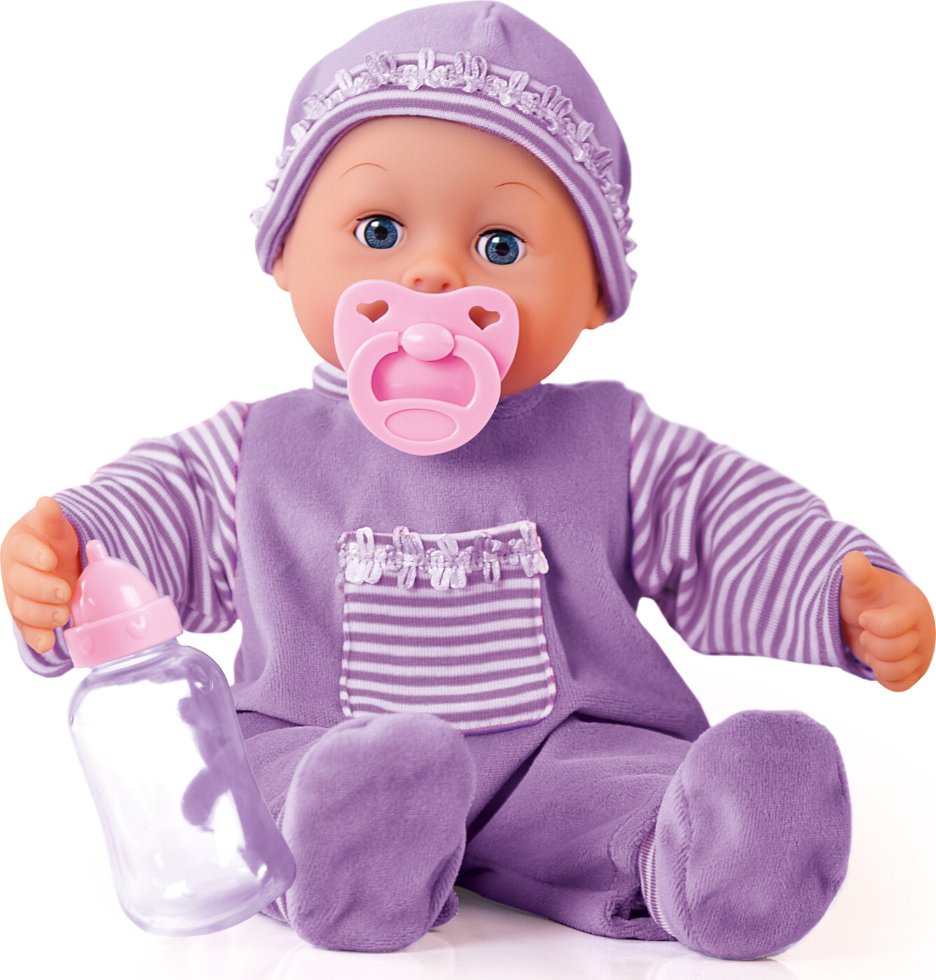 Billede af Bayer - Babydukke Med Lyd Og Bevægelse - First Words - Lilla - 38 Cm