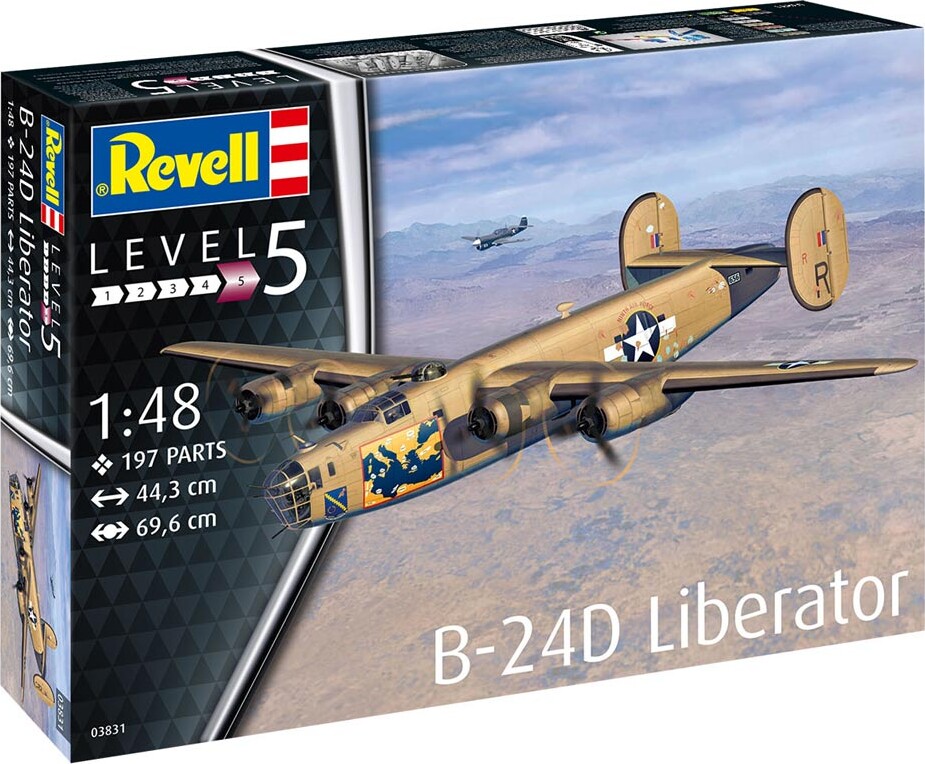 Revell - B-24d Liberator Modelfly Byggesæt - Level 5 - 03831