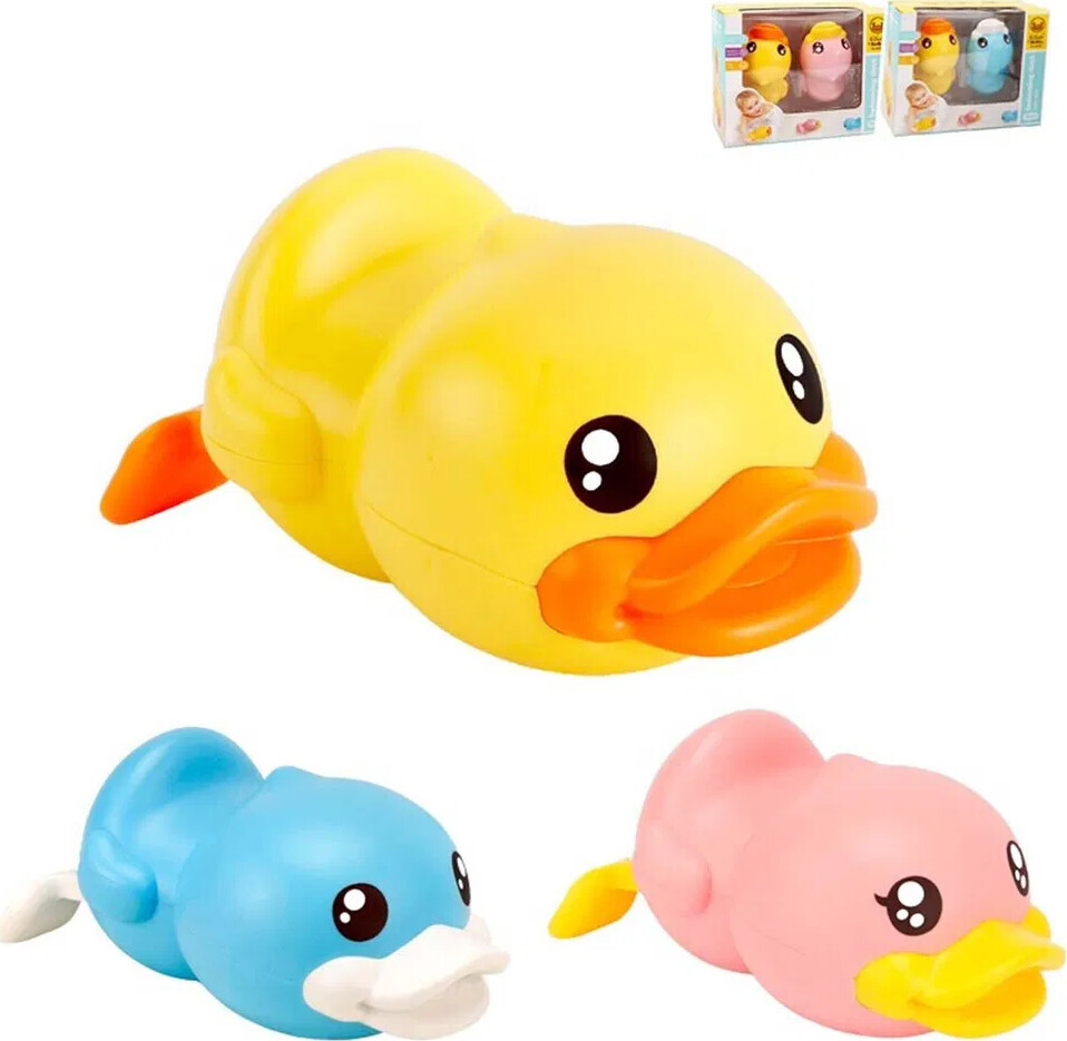 B Duck Optrækkelig Badeand - 2 Pakke I Hård Plast - Assorteret