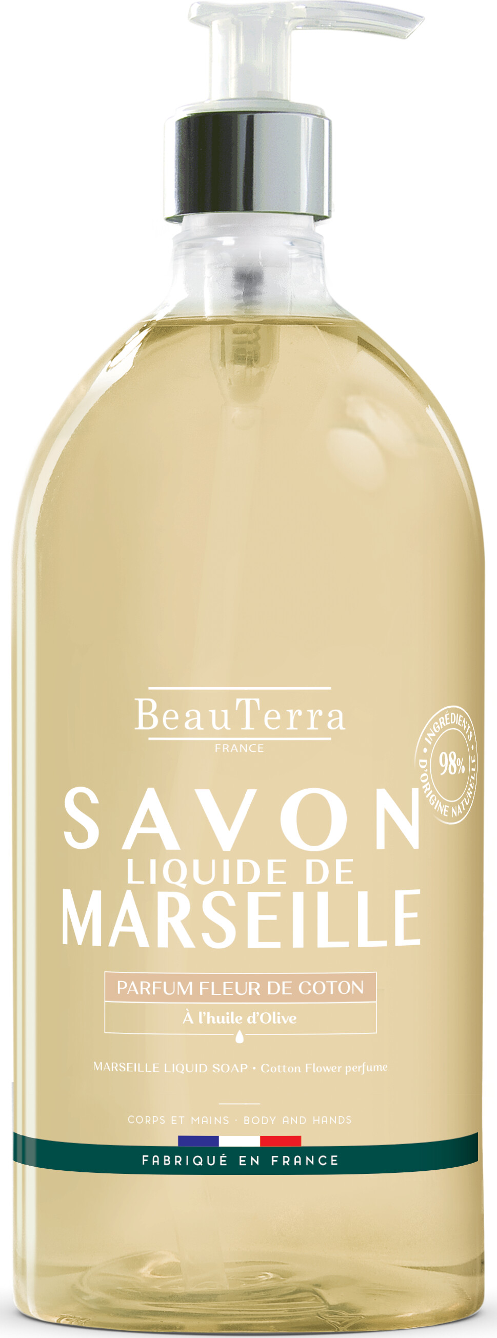 Beauterra - Marseille Flydende Sæbe - Cotton Flower - 1l