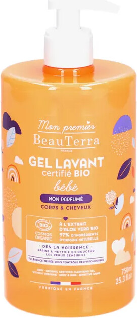Beauterra - Uparfumeret Babyvaskegel - Bio - 750 Ml
