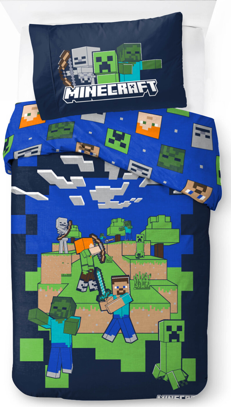 Minecraft Sengetøj - 140x200 Cm - Voksen Str. - Jeg Har Din Ryg