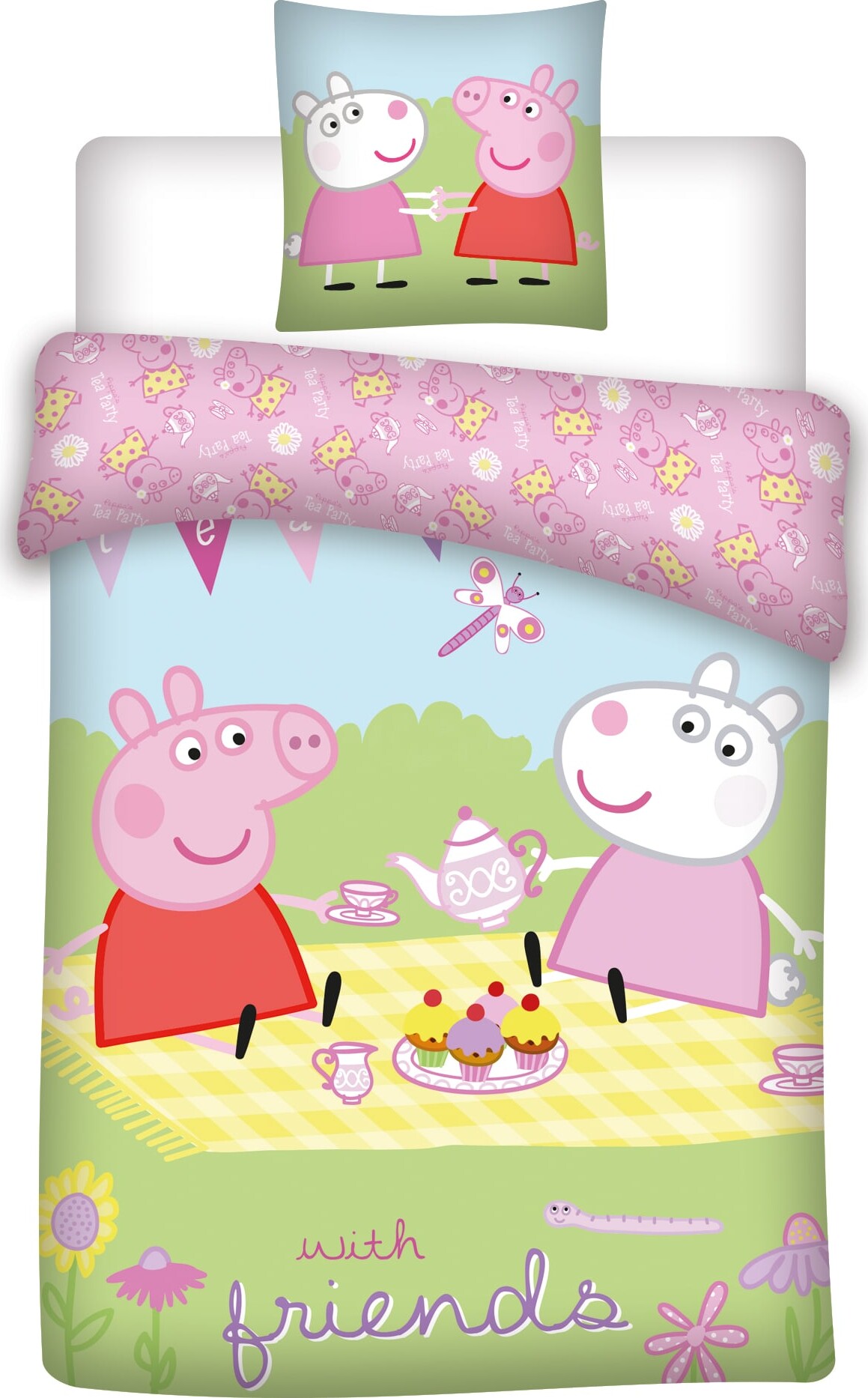 Gurli Gris Sengetøj - 100x140 Cm - Junior Str. - With Friends