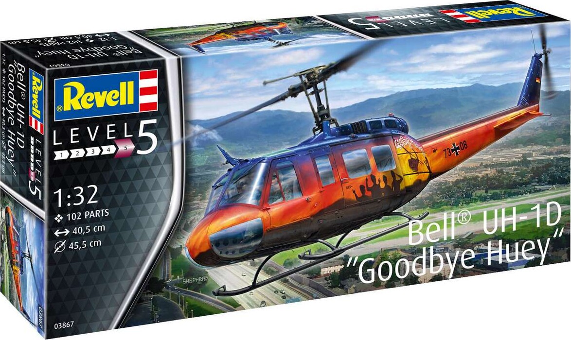 Revell - Bell Uh-1d Goodbye Huey - Level 5 - 1:32 - 03867