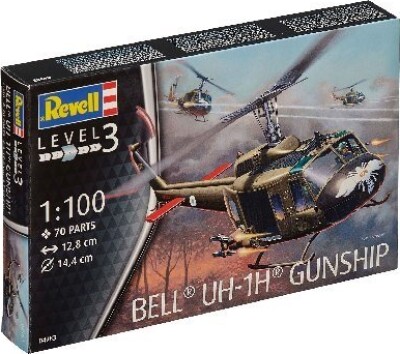 Revell - Bell Uh-1h Gunship - 1:100 - Level 3 - 04983