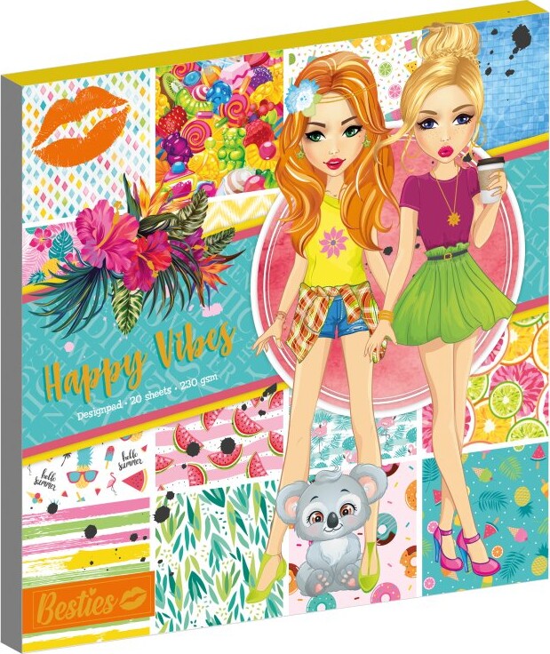 Billede af Besties Design Pad 25 X 25 Cm - Happy Vibes - Diverse - Bog