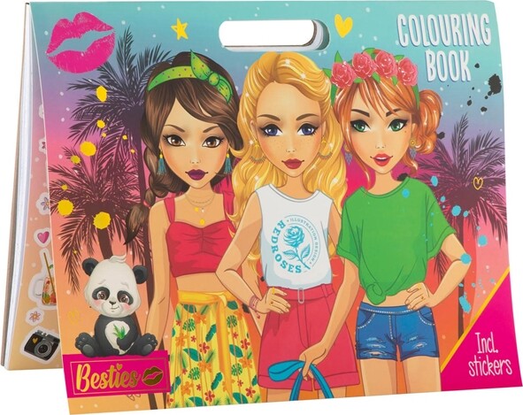 Billede af Besties - Stor Malebog Med Klistermærkeark Og Håndtag - Diverse - Bog