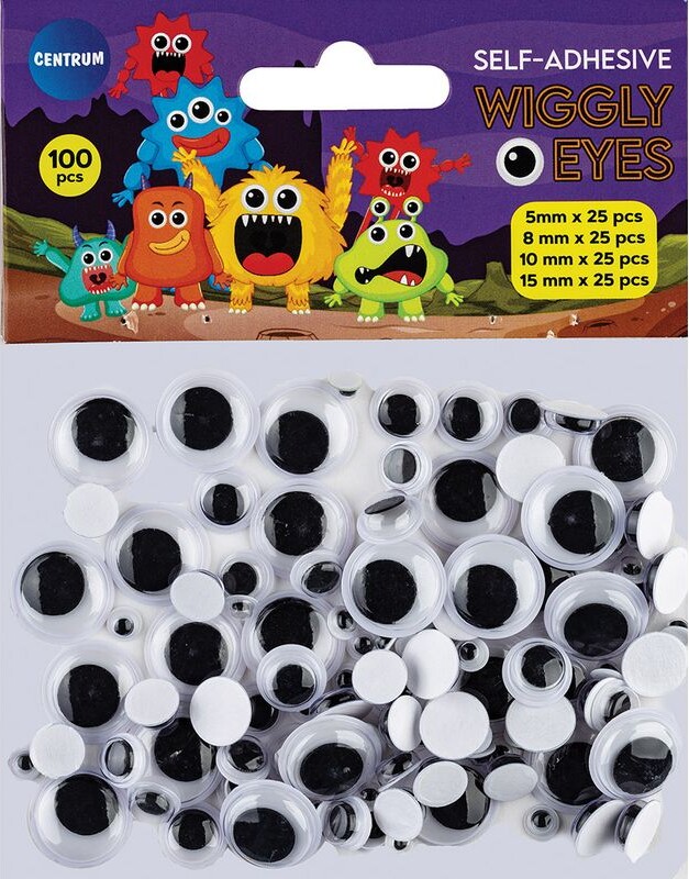 Bevægelige øjne 100 Stk Assorterede Størrelser - Centrum