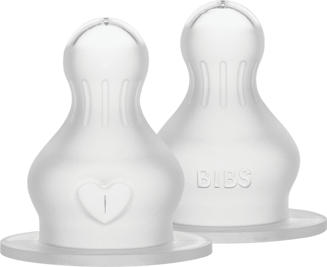 Bibs - Baby Bottle Nipple Round Silicone - Fast Flow - 2 Pack