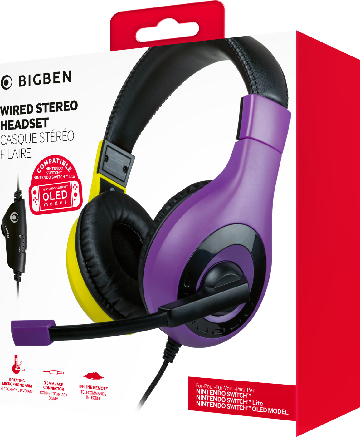 Bigben Interactive Stereo Gaming Headset V1 - Purple + Yellow (switch)