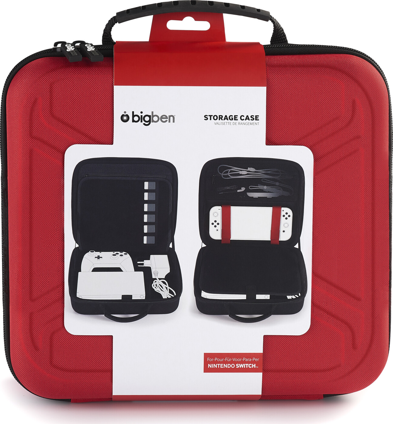 Bigben Storage Case Red Hard Case For Switch Including Docking Station Compatible With Switch Lite/oled