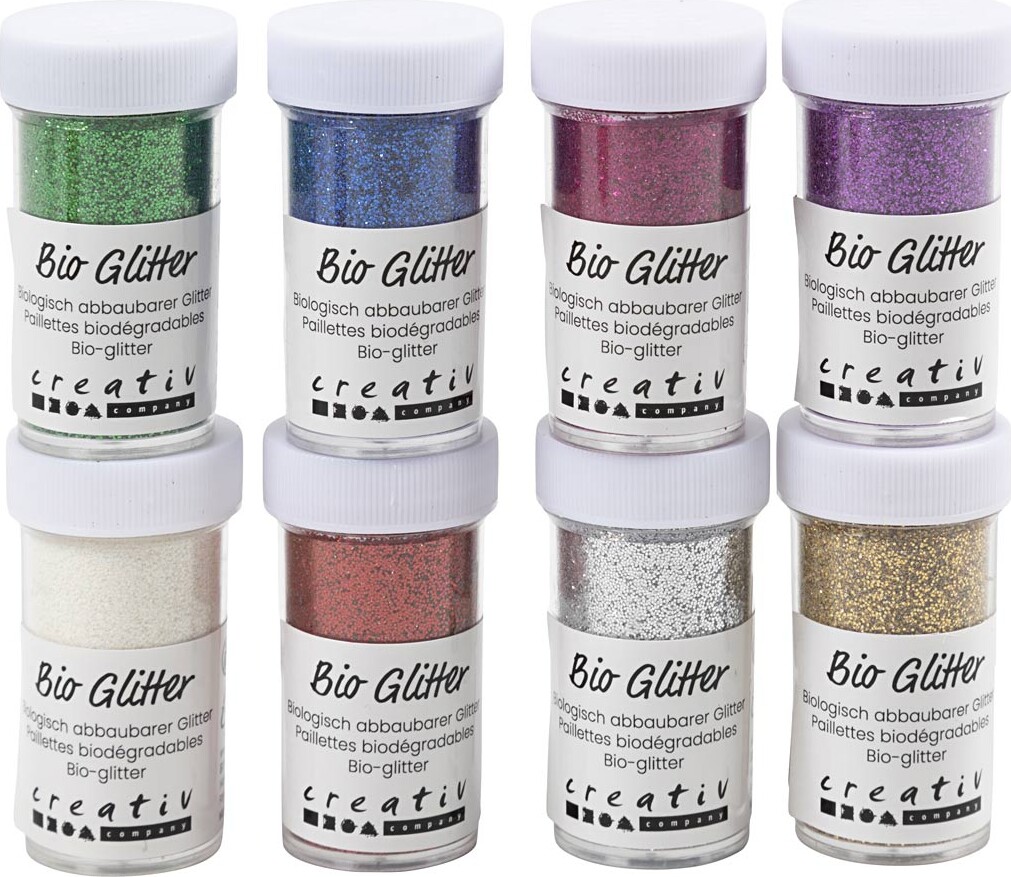 Bio-glitter - Forskellige Farver - 8x27 Ml