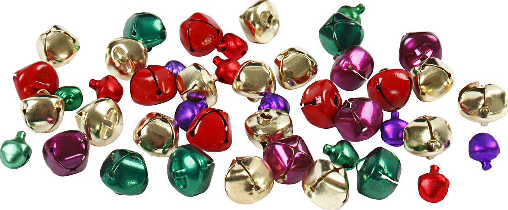 Bjælder - ø 10+14 Mm - Metallicfarver - 24 Assorterede billede