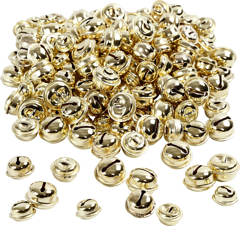 Bjælder - ø 13+15+17 Mm - Guld - 220 Assorterede billede