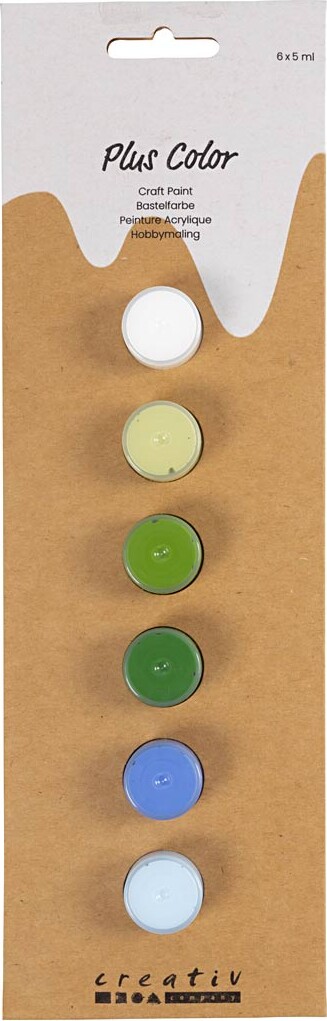 Akrylmaling Sæt - 6x5 Ml - Blå/grøn billede