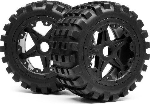 Billede af Blackout Xb Mounted Wheel And Tyre Set (rear) Pr - Mv24173 - Maverick Rc