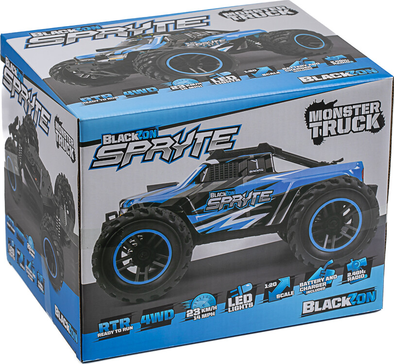 Blackzon Spryte MT 1/20 4WD elektrisk monstertruck - blå (540301)