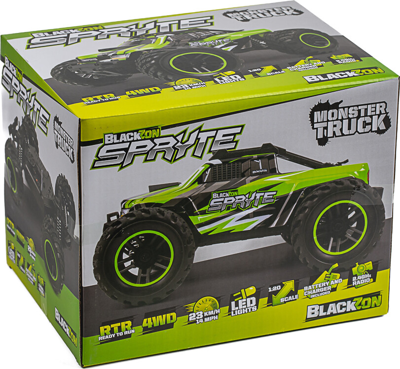 Blackzon Spryte MT 1/20 4WD elektrisk monstertruck - grøn (540300)