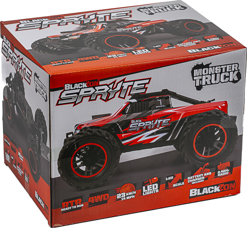 Blackzon Spryte MT 1/20 4WD elektrisk monstertruck - rød (540302)