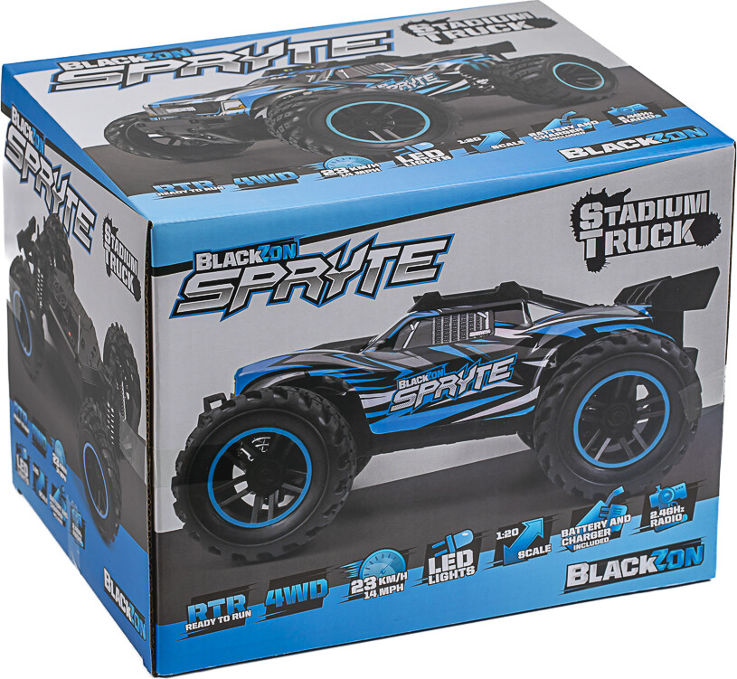 Blackzon Spryte ST 1/20 4WD elektrisk stadionlastbil - blå (540306)
