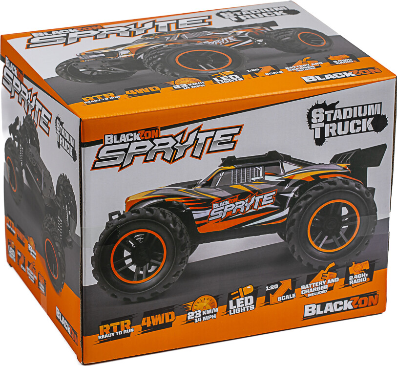 Blackzon Spryte ST 1/20 4WD elektrisk stadionlastbil - orange (540308)
