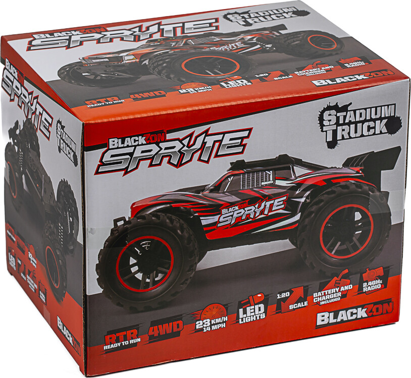 Blackzon Spryte ST 1/20 4WD elektrisk stadionlastbil - rød (540307)