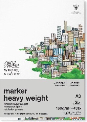 Tegneblok - A3 - Marker Heavy Weight - 25 Ark - Winsor & Newton