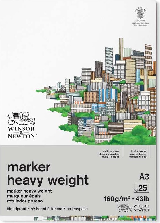 Tegneblok - A3 - Marker Heavy Weight - 25 Ark - Winsor & Newton